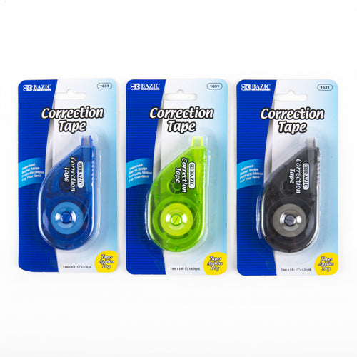 jumbo correction tape - assorted colors -144 per case -- 24 per box