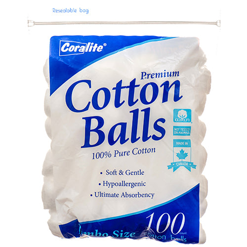 coralite cotton balls 100% - -  -- 48 per case