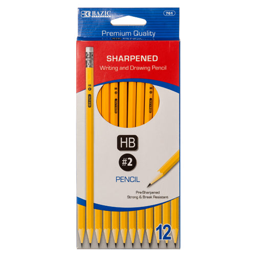 pre sharpened #2 pencils -   -- 24 per box