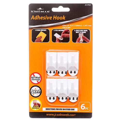 kingman adhesive hooks - medium  -- 24 per box