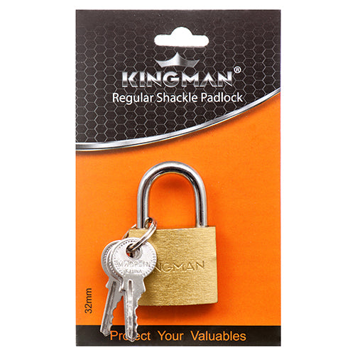 kingman brass padlock 32mm - iron core  -- 12 per box