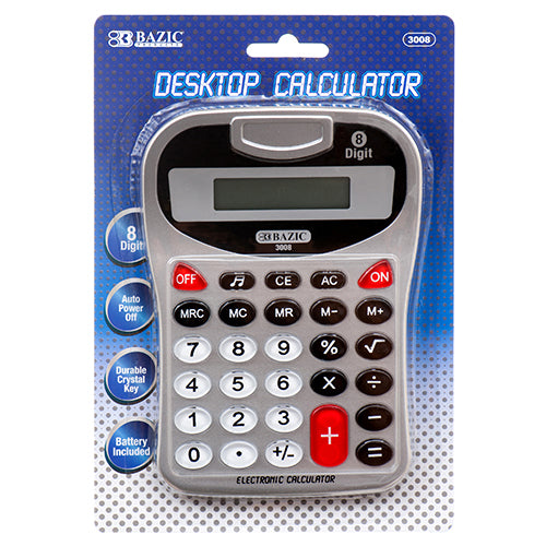 8 digit silver calculator with sound -- 12 per box