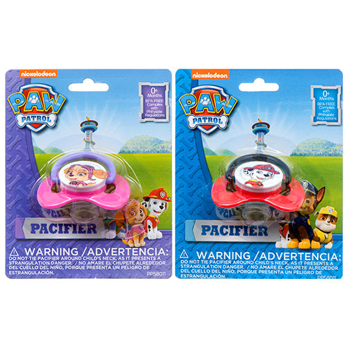 paw patrol pacifiers - assorted colors and designs -- 12 per box