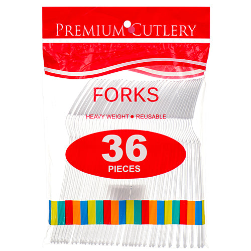 plastic forks - 36ct - clear color -- 36 per case