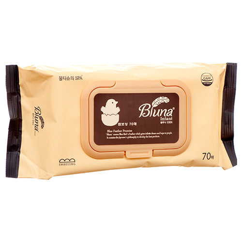 premium bluna baby wipes 70ct ivory  -- 10 per case