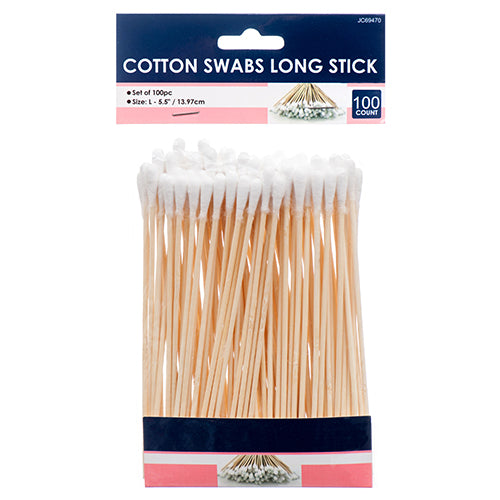 nuvalu cotton swabs 5.5 in long stick -   -- 24 per box