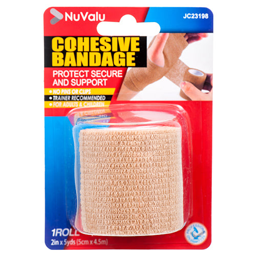 nuvalu bandage cohesive - 2 in x 5yds beige -- 36 per case