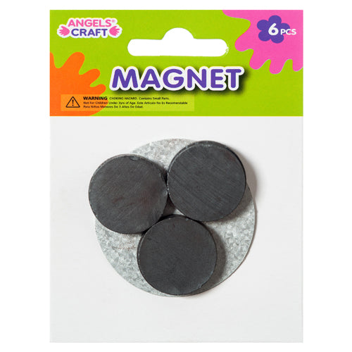 round black craft magnets - 2.5cm - bulk  -- 12 per box