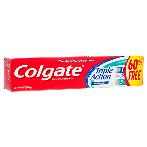 colgate triple action toothpaste - 2.5 oz -- 24 per case