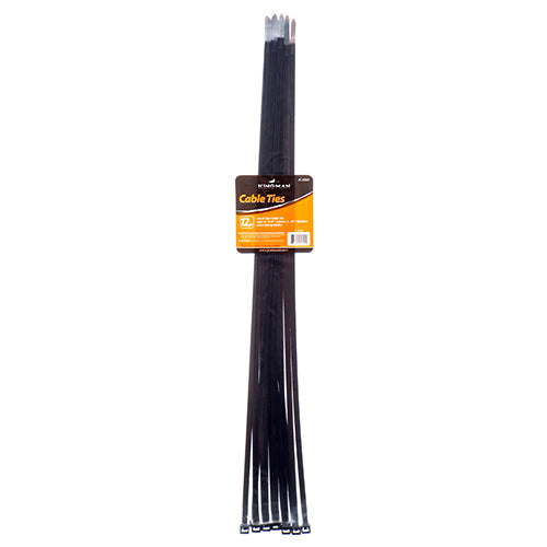 kingman cable ties - 16 x 4.8mm - 50lbs  - black -- 24 per box