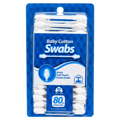 nuvalu baby swabs safety tip 80ct -- 36 per case