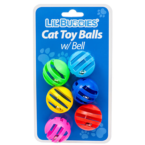 lil buddies cat toy balls with bells -- 24 per box