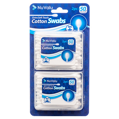 nuvalu cotton swabs - 50pc / box  -- 24 per case