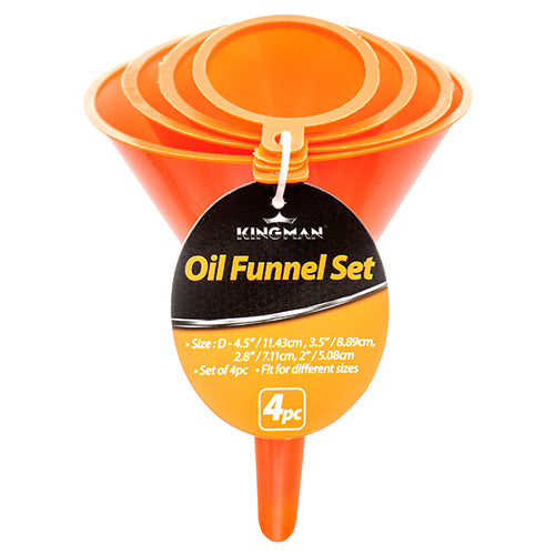 kingman plastic funnel set - 4 piece -- 24 per box