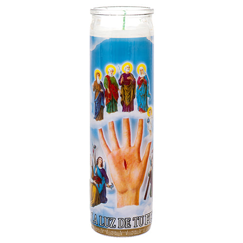 veladora religious candle la mano poderosa -  -- 12 per case