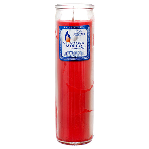 veladora religious candles - red -- 12 per case