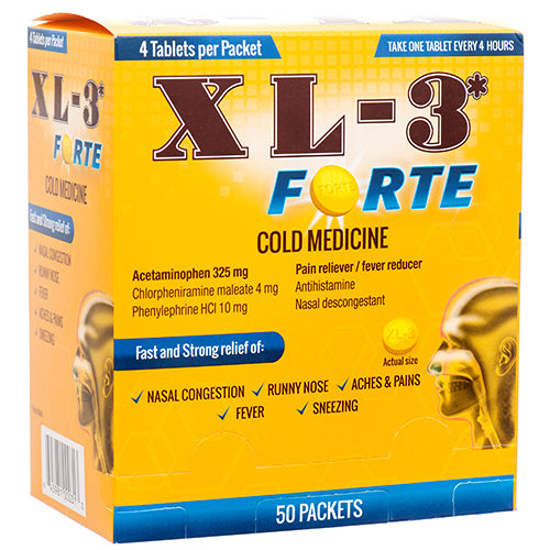 xl-3 cold medicine 4 tablets per packet -- 50 per box