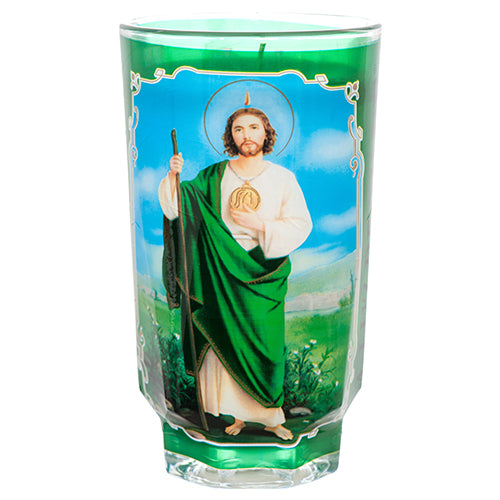 vel-mex cristal san judas tadeo white candle -- 12 per case