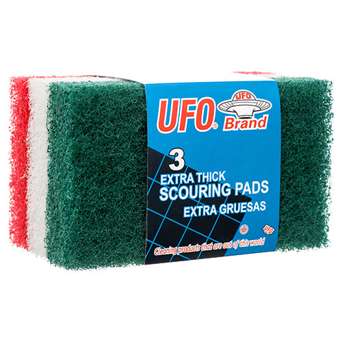 ufo scouring pads - extra thick - assorted colors - bulk 48 pack -- 48 per case