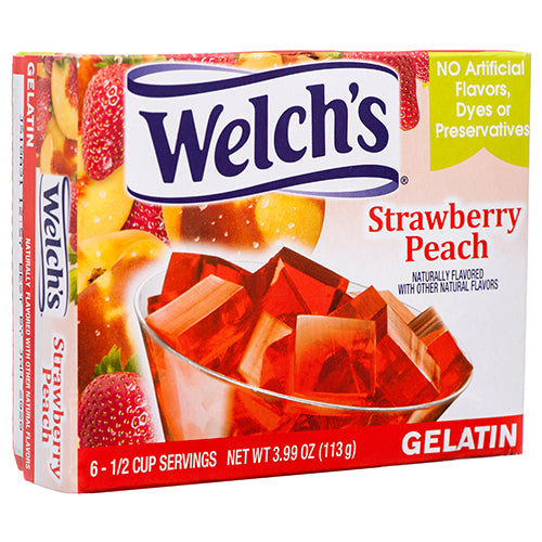 welchs gelatin straw peach - 3.99 oz -- 12 per case