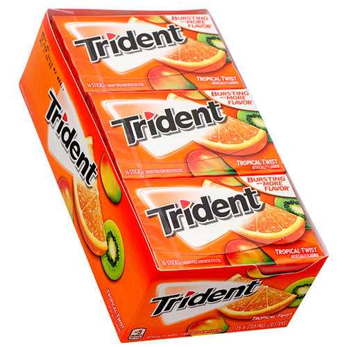 trident tropical twist gum - 14 sticks  -- 15 per box