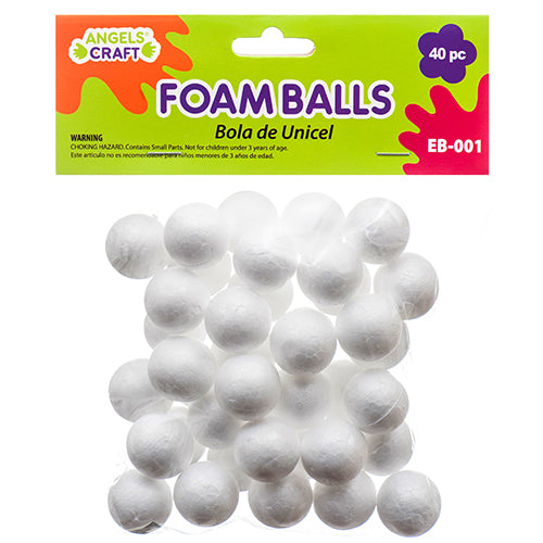 craft foam balls 1 inch - 40pc - bulk 120 -- 12 per box