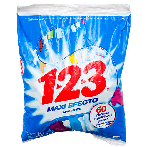 123 powder detergent 500 gr fresca blancura -- 18 per case