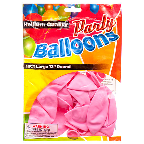 pink standard balloons  -- 12 per box