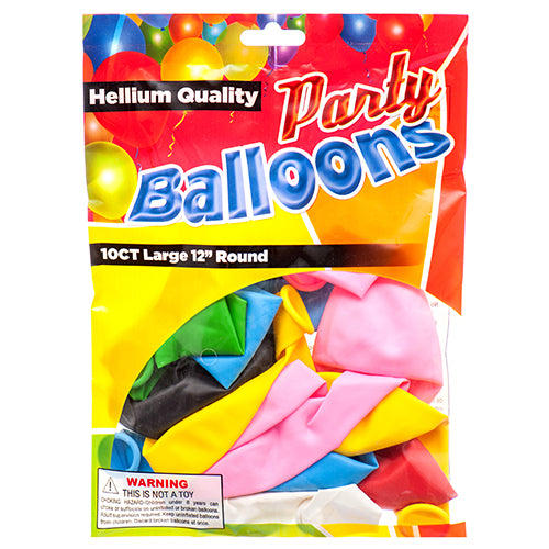 balloon standard 12 10ct asst clr -- 12 per box