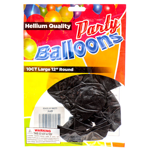 bulk black 12 in balloons -- 12 per box