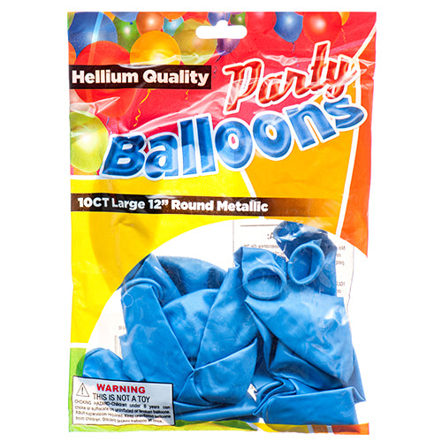 metallic blue balloons 12 in -- 12 per box