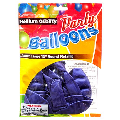 metallic purple balloons - 12 inch  -- 12 per box