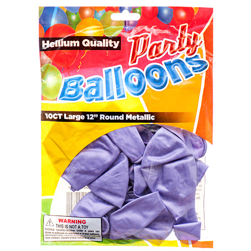 metallic lavender 12 in balloons - pack of 10 -- 12 per box