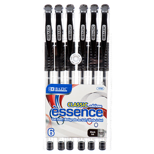 bazic essence zel pen with cushion grip - black  -- 24 per box