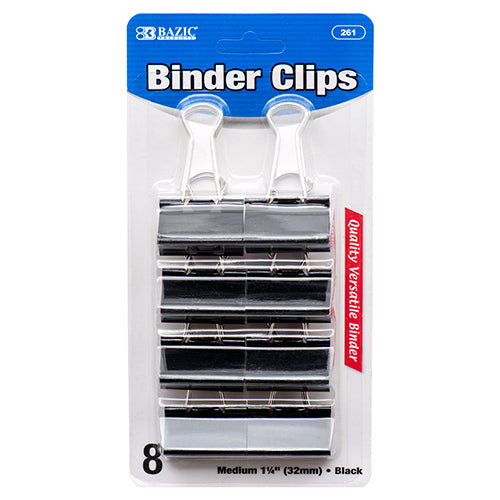 binder clips 8pc - bulk - seasonal  -- 24 per box