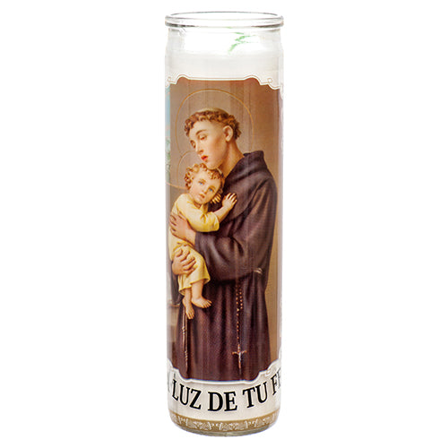 veladora religious candles - san antonio de padua  -- 12 per case