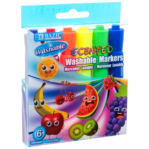 scented washable markers - 6 colors  -- 24 per box