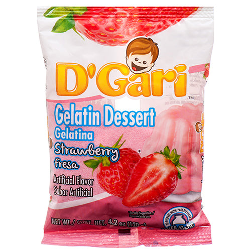 d gari milk gelatin strawberry - 4.2z -- 24 per case