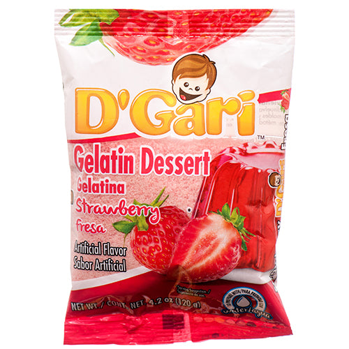 d gari water gelatin strawberry - 4.2oz -- 24 per case