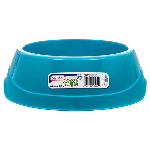 sterilite pet dishes - 64oz - - durable plastic -- 6 per case