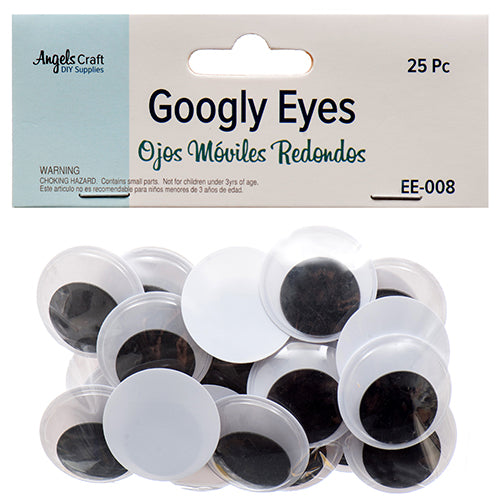 angels craft wiggle eyes 3cm - 25pc black & white - bulk 360 pieces -- 12 per box