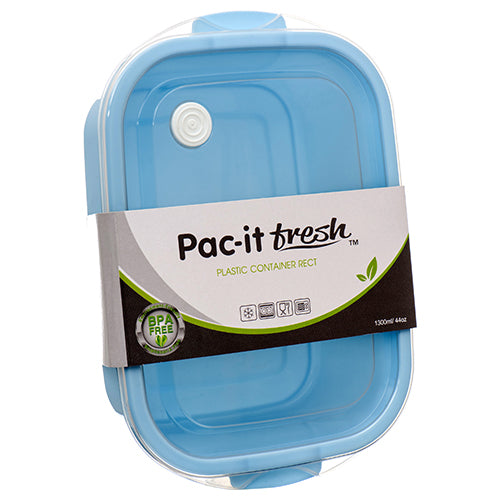 pac it fresh food container rectangle 44 oz 1300 ml asst clr -- 48 per case