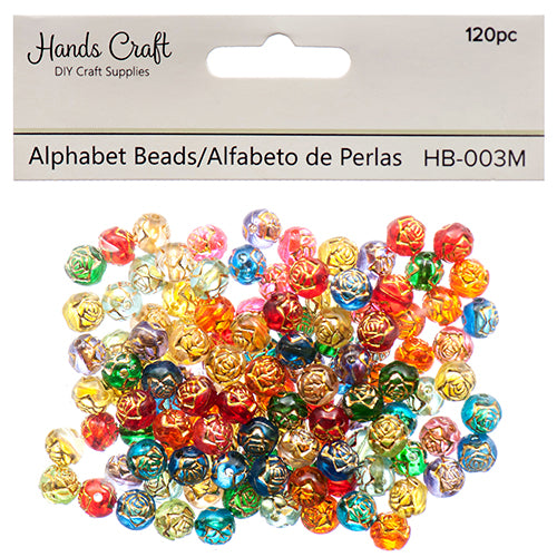 alphabet beads - assorted colors - 300 pieces -- 12 per box