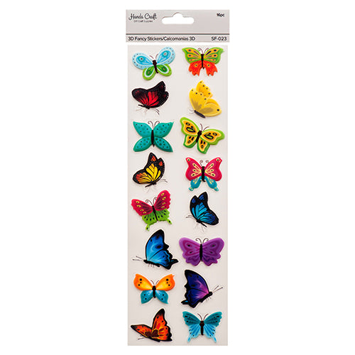 angels craft 3d fancy sticker butterflies  -- 12 per box