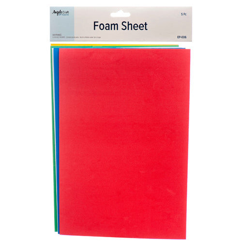 angels craft foam sheets primary colors - 21.5cm x 29cm  -- 12 per box