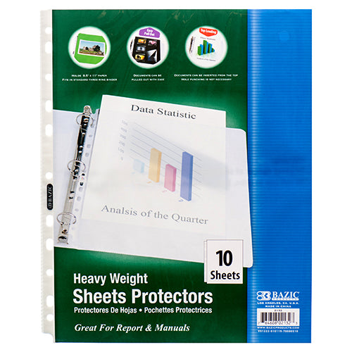 heavy weight sheet protectors - 10 sheets  -- 24 per box