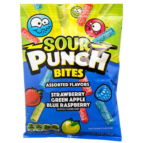 sour punch bites - assorted flavors - 3.7oz -- 12 per case