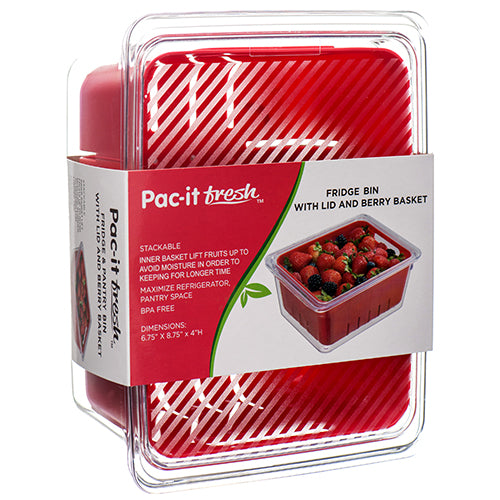 pac it fresh freezer bin red clr -- 6 per case