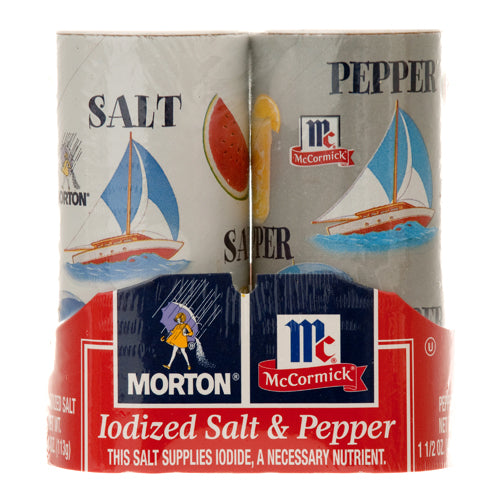 morton salt pepper shaker set 5.25 oz -- 12 per case