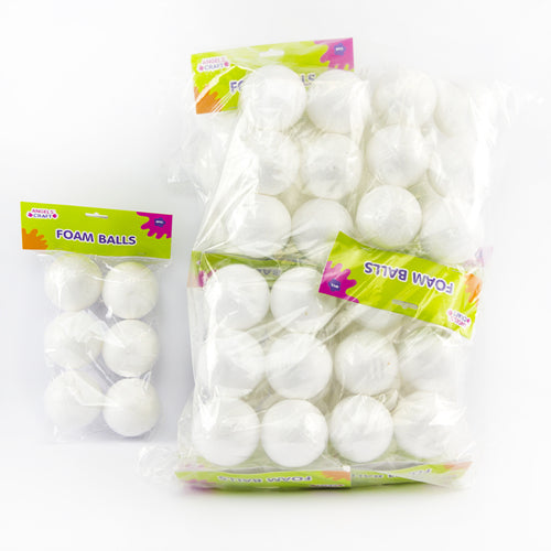 2.5 inch styrofoam balls - white  -- 12 per box